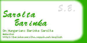 sarolta barinka business card